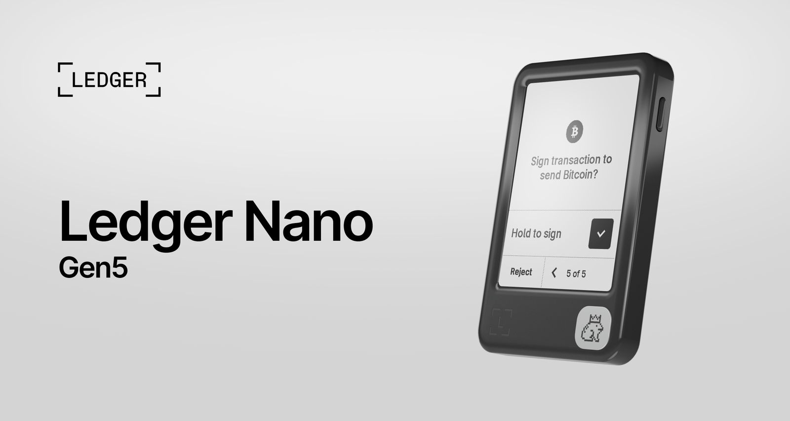 Ledger Nano Gen5 hardware wallet, manufacturer product photo